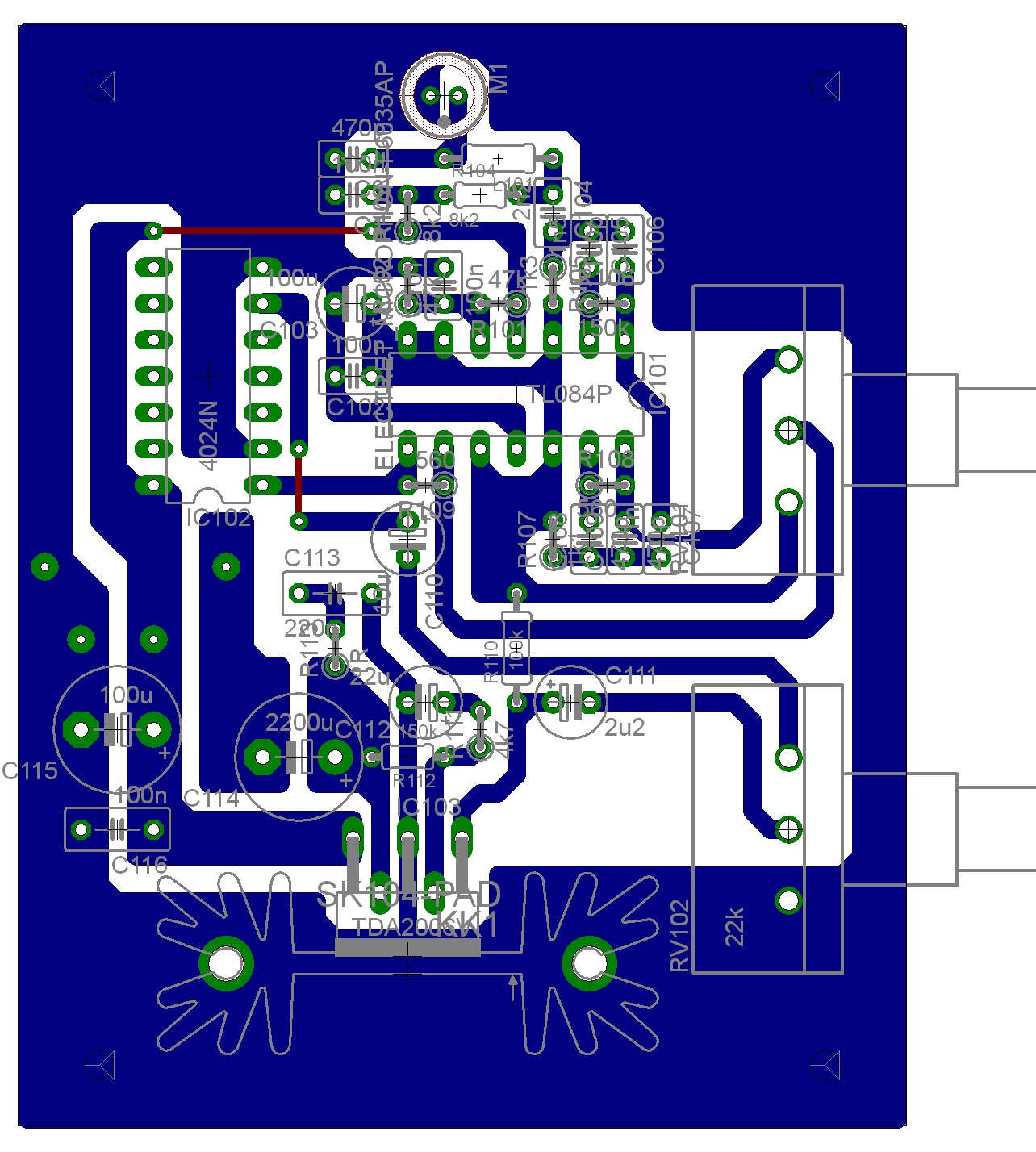 Bat detector No1 PCB layout
